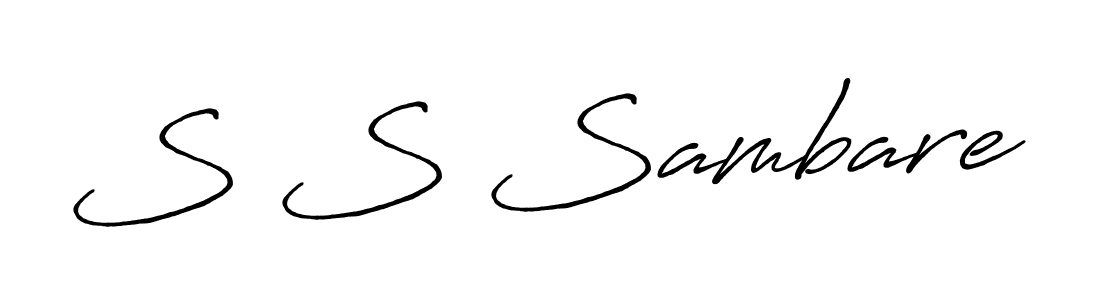 How to make S S Sambare name signature. Use Antro_Vectra_Bolder style for creating short signs online. This is the latest handwritten sign. S S Sambare signature style 7 images and pictures png