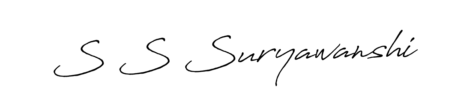 Make a beautiful signature design for name S S Suryawanshi. With this signature (Antro_Vectra_Bolder) style, you can create a handwritten signature for free. S S Suryawanshi signature style 7 images and pictures png