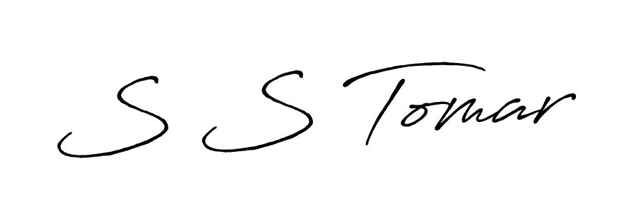 The best way (Antro_Vectra_Bolder) to make a short signature is to pick only two or three words in your name. The name S S Tomar include a total of six letters. For converting this name. S S Tomar signature style 7 images and pictures png