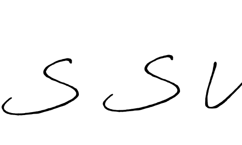 Create a beautiful signature design for name S S V. With this signature (Antro_Vectra_Bolder) fonts, you can make a handwritten signature for free. S S V signature style 7 images and pictures png