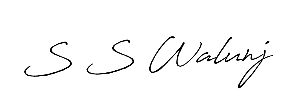 Design your own signature with our free online signature maker. With this signature software, you can create a handwritten (Antro_Vectra_Bolder) signature for name S S Walunj. S S Walunj signature style 7 images and pictures png