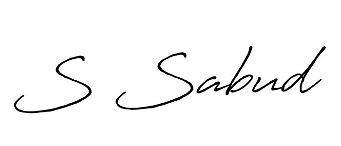 Also we have S Sabud name is the best signature style. Create professional handwritten signature collection using Antro_Vectra_Bolder autograph style. S Sabud signature style 7 images and pictures png