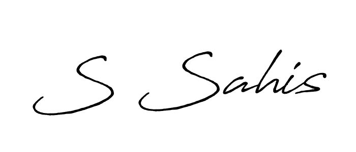 Create a beautiful signature design for name S Sahis. With this signature (Antro_Vectra_Bolder) fonts, you can make a handwritten signature for free. S Sahis signature style 7 images and pictures png