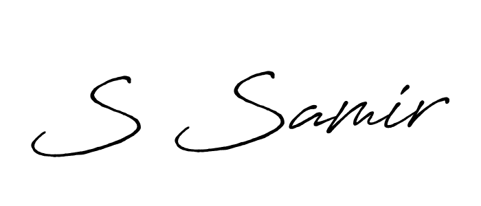 Use a signature maker to create a handwritten signature online. With this signature software, you can design (Antro_Vectra_Bolder) your own signature for name S Samir. S Samir signature style 7 images and pictures png