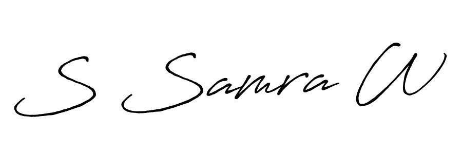 How to make S Samra W signature? Antro_Vectra_Bolder is a professional autograph style. Create handwritten signature for S Samra W name. S Samra W signature style 7 images and pictures png