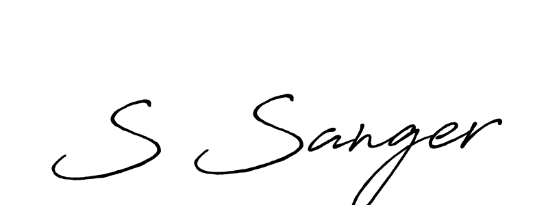 How to make S Sanger name signature. Use Antro_Vectra_Bolder style for creating short signs online. This is the latest handwritten sign. S Sanger signature style 7 images and pictures png