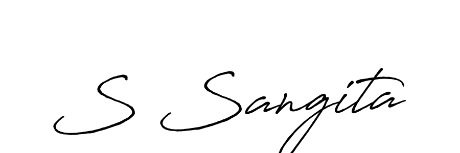 Make a beautiful signature design for name S Sangita. With this signature (Antro_Vectra_Bolder) style, you can create a handwritten signature for free. S Sangita signature style 7 images and pictures png