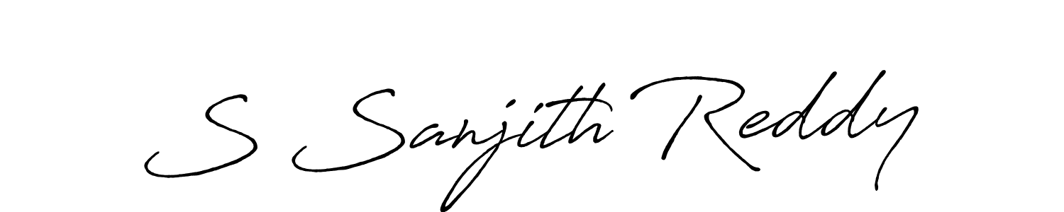 You should practise on your own different ways (Antro_Vectra_Bolder) to write your name (S Sanjith Reddy) in signature. don't let someone else do it for you. S Sanjith Reddy signature style 7 images and pictures png