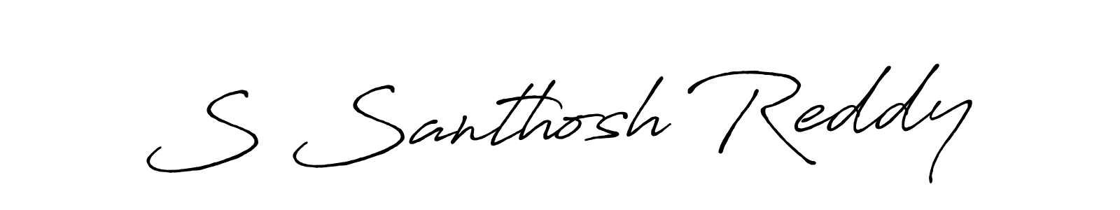 Make a beautiful signature design for name S Santhosh Reddy. With this signature (Antro_Vectra_Bolder) style, you can create a handwritten signature for free. S Santhosh Reddy signature style 7 images and pictures png