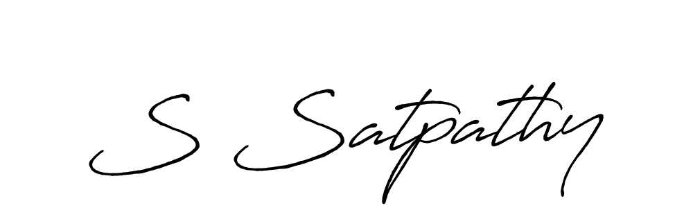 Use a signature maker to create a handwritten signature online. With this signature software, you can design (Antro_Vectra_Bolder) your own signature for name S Satpathy. S Satpathy signature style 7 images and pictures png