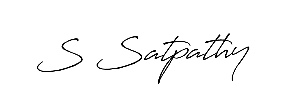 Use a signature maker to create a handwritten signature online. With this signature software, you can design (Antro_Vectra_Bolder) your own signature for name S Satpathy. S Satpathy signature style 7 images and pictures png