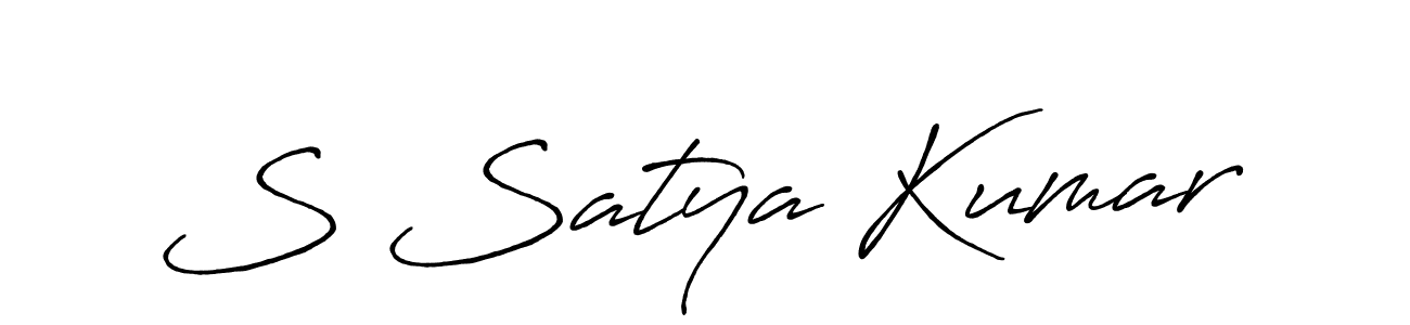Use a signature maker to create a handwritten signature online. With this signature software, you can design (Antro_Vectra_Bolder) your own signature for name S Satya Kumar. S Satya Kumar signature style 7 images and pictures png