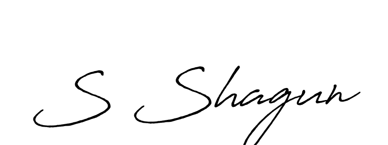 The best way (Antro_Vectra_Bolder) to make a short signature is to pick only two or three words in your name. The name S Shagun include a total of six letters. For converting this name. S Shagun signature style 7 images and pictures png