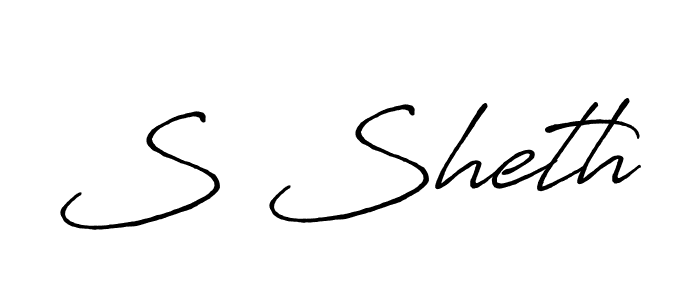 S Sheth stylish signature style. Best Handwritten Sign (Antro_Vectra_Bolder) for my name. Handwritten Signature Collection Ideas for my name S Sheth. S Sheth signature style 7 images and pictures png