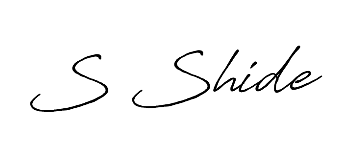 S Shide stylish signature style. Best Handwritten Sign (Antro_Vectra_Bolder) for my name. Handwritten Signature Collection Ideas for my name S Shide. S Shide signature style 7 images and pictures png