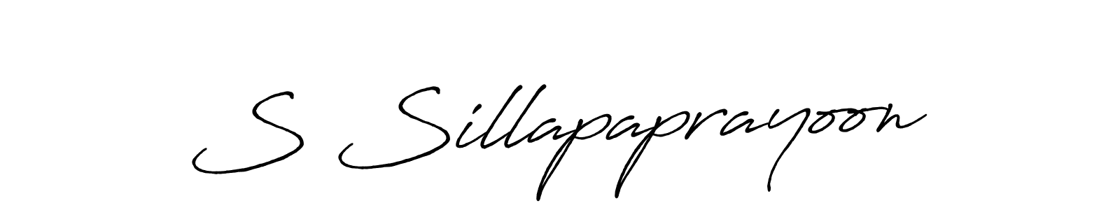 You should practise on your own different ways (Antro_Vectra_Bolder) to write your name (S Sillapaprayoon) in signature. don't let someone else do it for you. S Sillapaprayoon signature style 7 images and pictures png