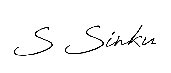 How to make S Sinku name signature. Use Antro_Vectra_Bolder style for creating short signs online. This is the latest handwritten sign. S Sinku signature style 7 images and pictures png