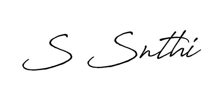 Make a beautiful signature design for name S Snthi. With this signature (Antro_Vectra_Bolder) style, you can create a handwritten signature for free. S Snthi signature style 7 images and pictures png