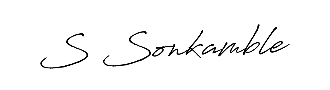 You should practise on your own different ways (Antro_Vectra_Bolder) to write your name (S Sonkamble) in signature. don't let someone else do it for you. S Sonkamble signature style 7 images and pictures png