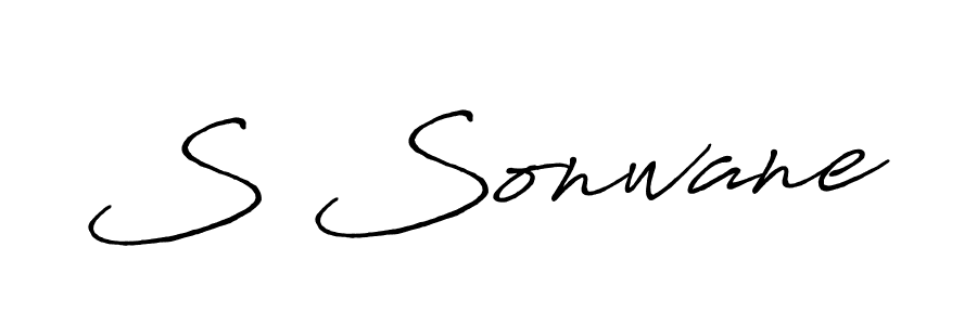 The best way (Antro_Vectra_Bolder) to make a short signature is to pick only two or three words in your name. The name S Sonwane include a total of six letters. For converting this name. S Sonwane signature style 7 images and pictures png