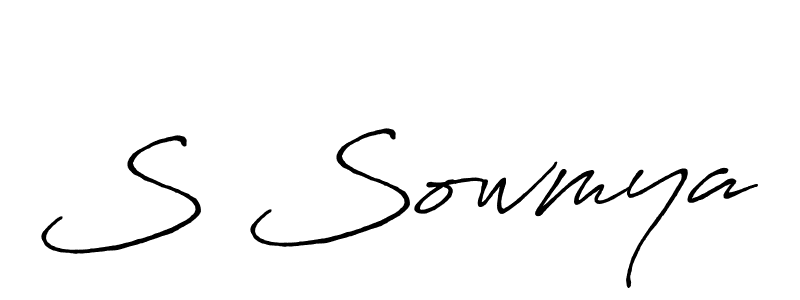 Create a beautiful signature design for name S Sowmya. With this signature (Antro_Vectra_Bolder) fonts, you can make a handwritten signature for free. S Sowmya signature style 7 images and pictures png