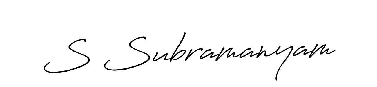 Also You can easily find your signature by using the search form. We will create S Subramanyam name handwritten signature images for you free of cost using Antro_Vectra_Bolder sign style. S Subramanyam signature style 7 images and pictures png