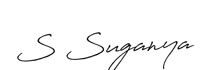 Use a signature maker to create a handwritten signature online. With this signature software, you can design (Antro_Vectra_Bolder) your own signature for name S Suganya. S Suganya signature style 7 images and pictures png