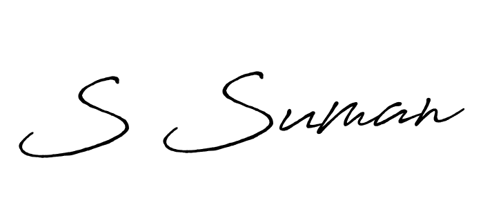 Similarly Antro_Vectra_Bolder is the best handwritten signature design. Signature creator online .You can use it as an online autograph creator for name S Suman. S Suman signature style 7 images and pictures png