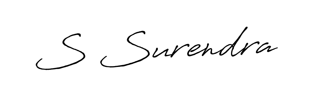 The best way (Antro_Vectra_Bolder) to make a short signature is to pick only two or three words in your name. The name S Surendra include a total of six letters. For converting this name. S Surendra signature style 7 images and pictures png