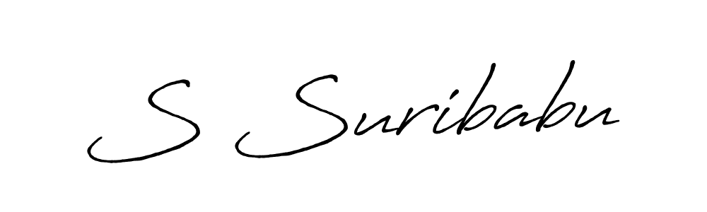 How to make S Suribabu name signature. Use Antro_Vectra_Bolder style for creating short signs online. This is the latest handwritten sign. S Suribabu signature style 7 images and pictures png