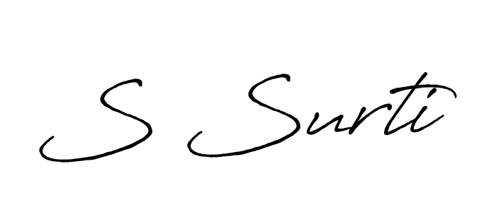Also You can easily find your signature by using the search form. We will create S Surti name handwritten signature images for you free of cost using Antro_Vectra_Bolder sign style. S Surti signature style 7 images and pictures png