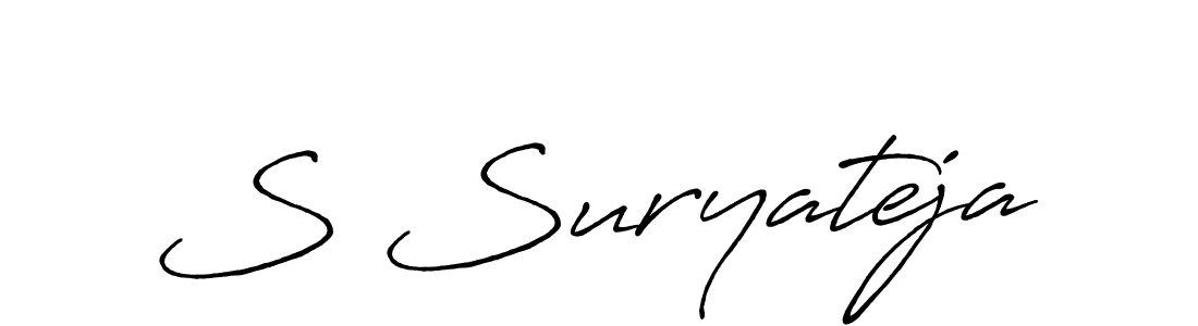 S Suryateja stylish signature style. Best Handwritten Sign (Antro_Vectra_Bolder) for my name. Handwritten Signature Collection Ideas for my name S Suryateja. S Suryateja signature style 7 images and pictures png