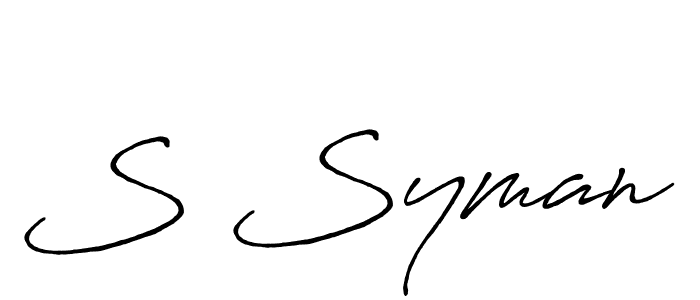 Design your own signature with our free online signature maker. With this signature software, you can create a handwritten (Antro_Vectra_Bolder) signature for name S Syman. S Syman signature style 7 images and pictures png