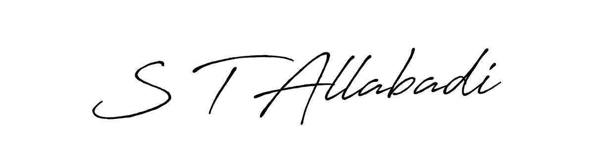 Use a signature maker to create a handwritten signature online. With this signature software, you can design (Antro_Vectra_Bolder) your own signature for name S T Allabadi. S T Allabadi signature style 7 images and pictures png