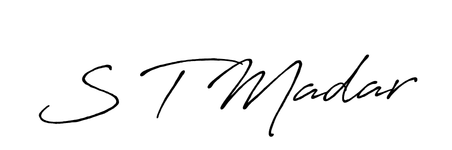 Also You can easily find your signature by using the search form. We will create S T Madar name handwritten signature images for you free of cost using Antro_Vectra_Bolder sign style. S T Madar signature style 7 images and pictures png