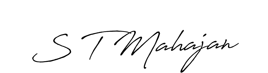 Antro_Vectra_Bolder is a professional signature style that is perfect for those who want to add a touch of class to their signature. It is also a great choice for those who want to make their signature more unique. Get S T Mahajan name to fancy signature for free. S T Mahajan signature style 7 images and pictures png