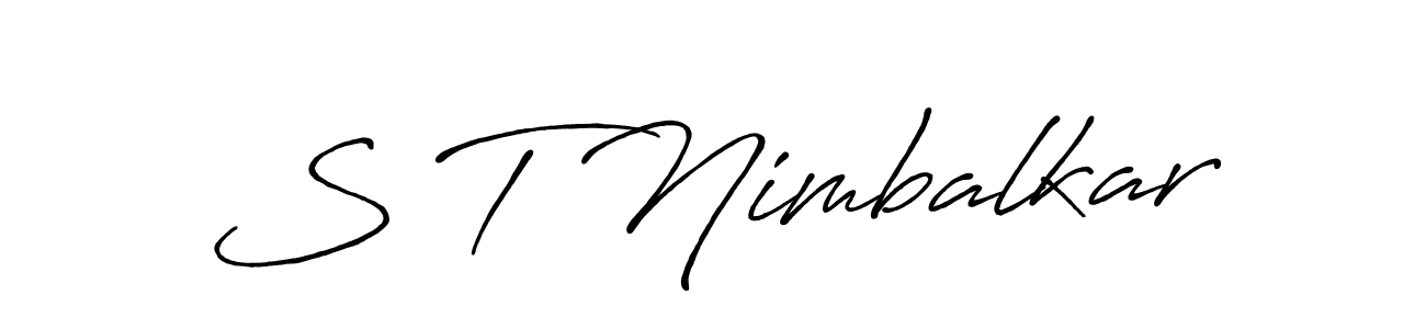 Design your own signature with our free online signature maker. With this signature software, you can create a handwritten (Antro_Vectra_Bolder) signature for name S T Nimbalkar. S T Nimbalkar signature style 7 images and pictures png