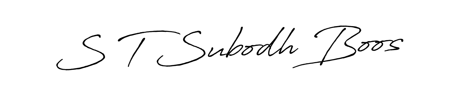 It looks lik you need a new signature style for name S T Subodh Boos. Design unique handwritten (Antro_Vectra_Bolder) signature with our free signature maker in just a few clicks. S T Subodh Boos signature style 7 images and pictures png