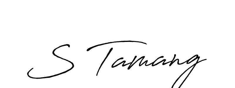 Use a signature maker to create a handwritten signature online. With this signature software, you can design (Antro_Vectra_Bolder) your own signature for name S Tamang. S Tamang signature style 7 images and pictures png