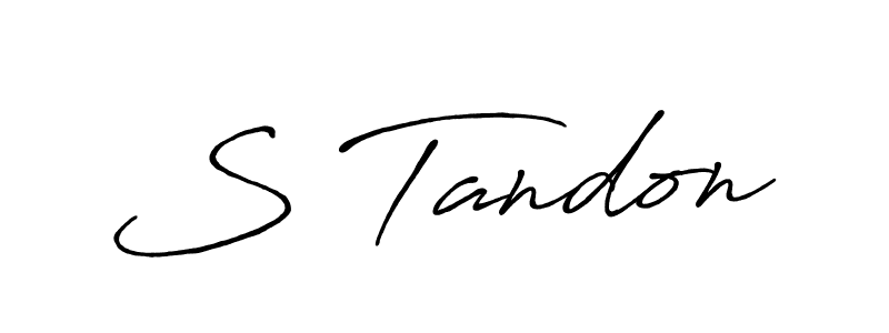 Create a beautiful signature design for name S Tandon. With this signature (Antro_Vectra_Bolder) fonts, you can make a handwritten signature for free. S Tandon signature style 7 images and pictures png