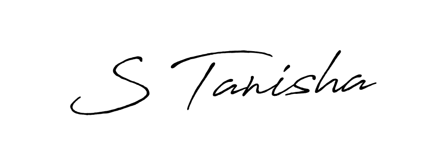 How to make S Tanisha signature? Antro_Vectra_Bolder is a professional autograph style. Create handwritten signature for S Tanisha name. S Tanisha signature style 7 images and pictures png