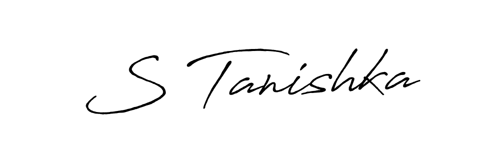 You should practise on your own different ways (Antro_Vectra_Bolder) to write your name (S Tanishka) in signature. don't let someone else do it for you. S Tanishka signature style 7 images and pictures png