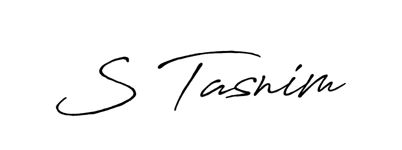 if you are searching for the best signature style for your name S Tasnim. so please give up your signature search. here we have designed multiple signature styles  using Antro_Vectra_Bolder. S Tasnim signature style 7 images and pictures png