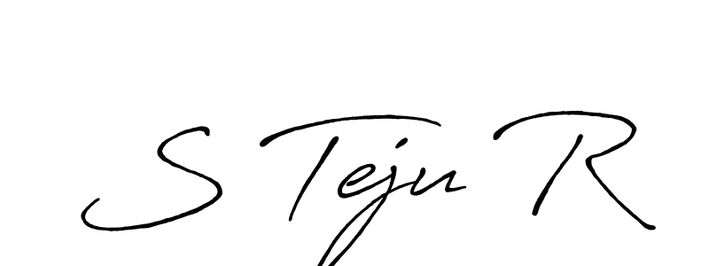 You should practise on your own different ways (Antro_Vectra_Bolder) to write your name (S Teju R) in signature. don't let someone else do it for you. S Teju R signature style 7 images and pictures png