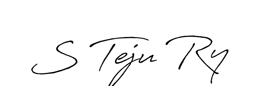 How to make S Teju Ry name signature. Use Antro_Vectra_Bolder style for creating short signs online. This is the latest handwritten sign. S Teju Ry signature style 7 images and pictures png