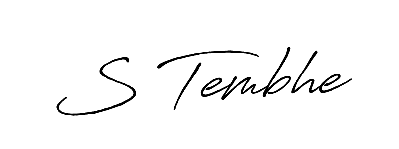 if you are searching for the best signature style for your name S Tembhe. so please give up your signature search. here we have designed multiple signature styles  using Antro_Vectra_Bolder. S Tembhe signature style 7 images and pictures png
