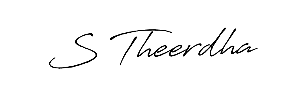 if you are searching for the best signature style for your name S Theerdha. so please give up your signature search. here we have designed multiple signature styles  using Antro_Vectra_Bolder. S Theerdha signature style 7 images and pictures png