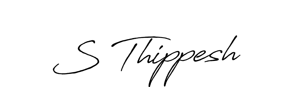 How to make S Thippesh signature? Antro_Vectra_Bolder is a professional autograph style. Create handwritten signature for S Thippesh name. S Thippesh signature style 7 images and pictures png