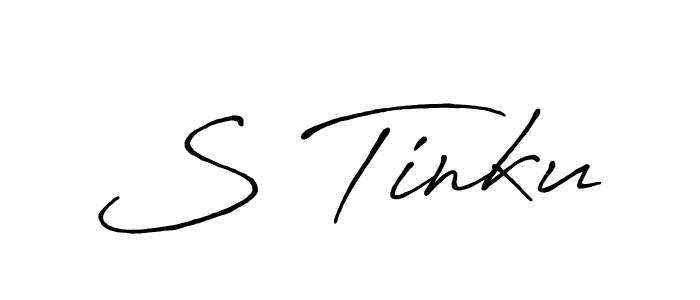 Create a beautiful signature design for name S Tinku. With this signature (Antro_Vectra_Bolder) fonts, you can make a handwritten signature for free. S Tinku signature style 7 images and pictures png