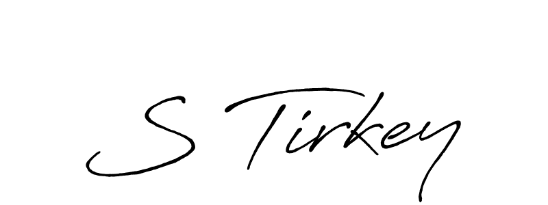 if you are searching for the best signature style for your name S Tirkey. so please give up your signature search. here we have designed multiple signature styles  using Antro_Vectra_Bolder. S Tirkey signature style 7 images and pictures png